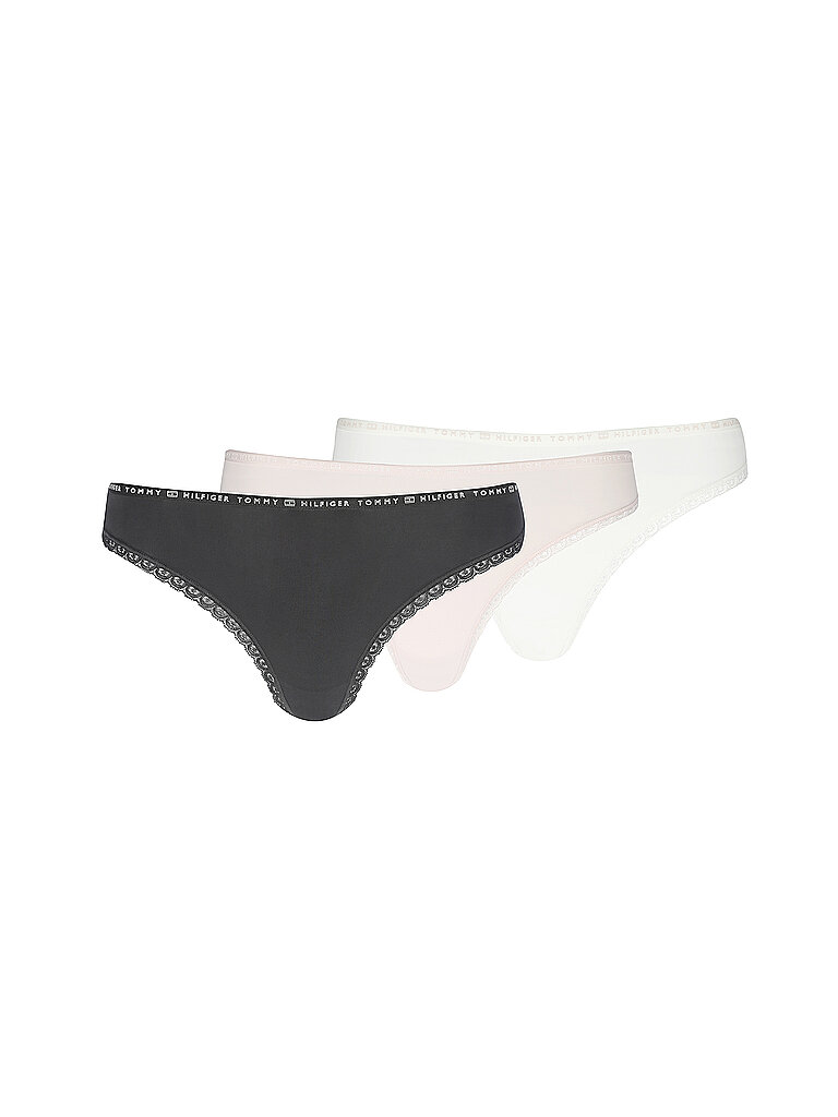 TOMMY HILFIGER String Mikrofaser 3er-Pack Black schwarz | S